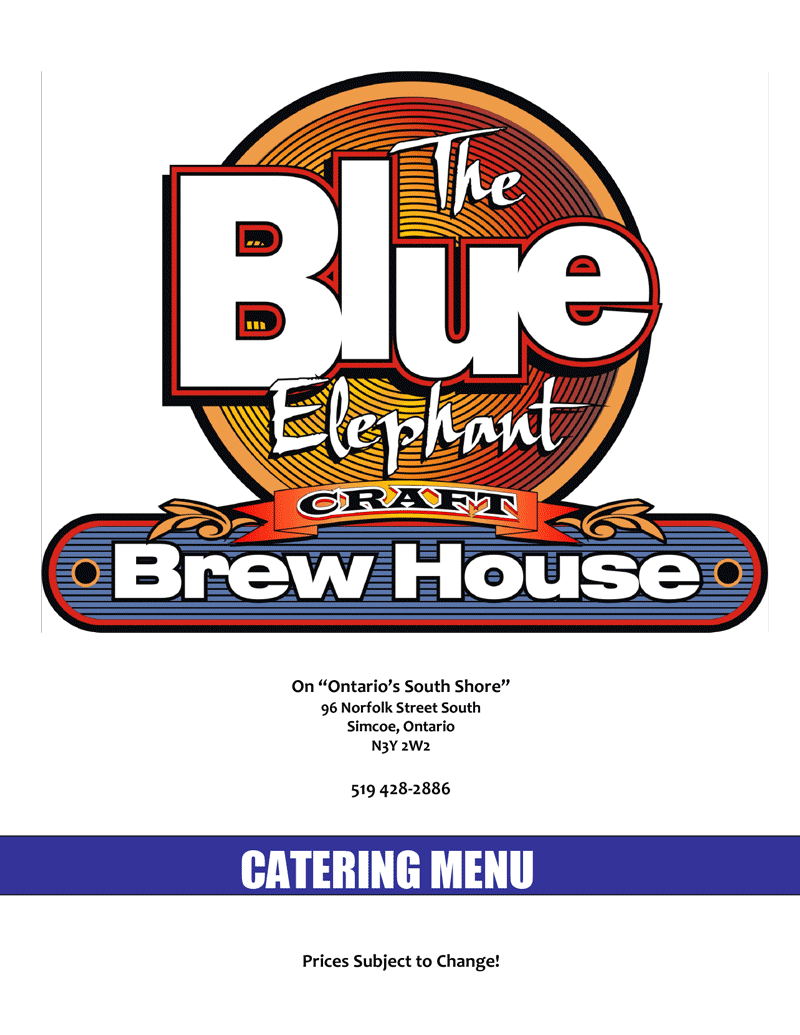 Blue Elephant Catering Menu p1