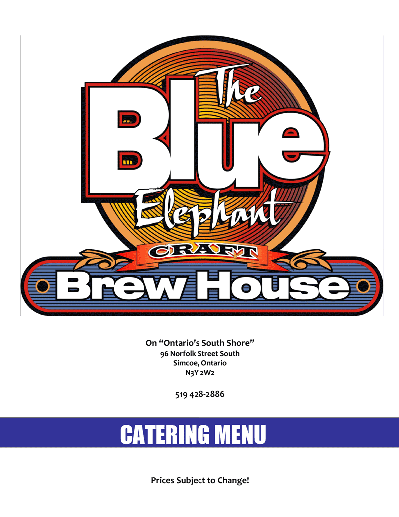 Blue Elephant Catering Menu p.1